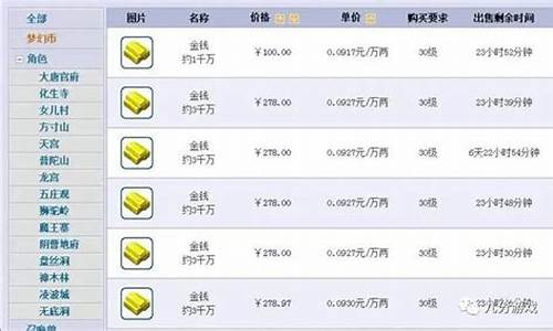 梦幻什么时候金价高_梦幻西游金价是啥意思